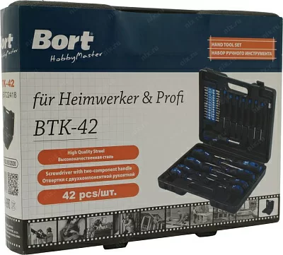 Набор инструментов Bort BTK-42 42 предмета (жесткий кейс)