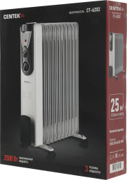 Масляный радиатор CENTEK CT-6202, 2500Вт, 11 секций, 3 режима, белый