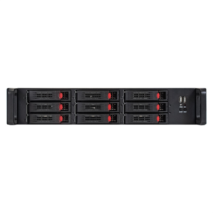Серверная платформа ExeGate Pro 2U650-HS09 <RM 19", высота 2U, глубина 650, Redundant БП 2x550W, 9xHotSwap, 2*USB> EX294279RUS
