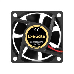 Вентилятор 5В DC ExeGate EX06025S2P-5 (60x60x25 мм, Sleeve bearing (подшипник скольжения), 2pin, 3500RPM, 25dBA) EX299927RUS