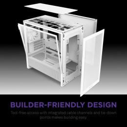Корпус без блока питания Case NZXT H3 Flow 2025 , Midi-Tower, TG, 1x120mm, 1xUSB-A 3.2 + 1xUSB-C 3.2, mATX, mITX White (CC-H31FW-01)