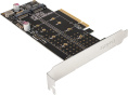 Переходник ExeGate EXE-597E2 2 x M.2 M key - PCI-E x8 v3.0, для установки двух SSD M.2 2230/2242/2260/2280/22110 M key NGFF в слот PCI-E, материнская плата должна быть c функцией Bifurcation PCI-E EX298298RUS
