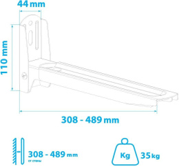 Кронштейн для СВЧ Kromax Micro-6b черный макс.35кг настенный фиксированный 26032