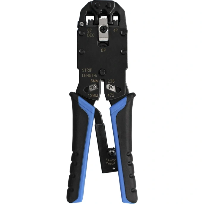 Инструмент ExeGate EX-T2008R для обжима RJ-45, RJ-11, 12, с храповым механизмом, прямой ход обжимки 293155
