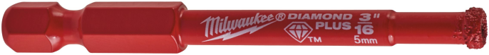 Сверло Milwaukee Diamond Max 5мм-1/4" HEX 4932498341 алмазное, диаметр 5 мм, шестигранник, предназначен для сверления в твердых материалах фарфор/грес/каменная плитка, чугун или стекловолокно