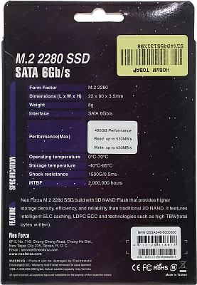 Накопитель SSD 480 Gb M.2 2280 B&M 6Gb/s Neo Forza NFN125SA348-6000300 3D TLC