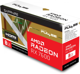 Видеокарта Sapphire AMD  Radeon RX 7600 11324-01-20G PULSE RX 7600 GAMING 8ГБ Pulse, GDDR6, Ret