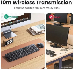 Беспроводная клавиатура UGREEN KU004 35734 Wireless 2,4G Keyboard. Цвет: черный (35734_)