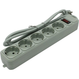 Сетевой фильтр ExeGate SP-5-1.5G 5 евророзетки с заземлением, 1.5м, защита от перегрузки, выключатель с подсветкой, серый EX266862RUS