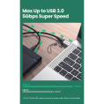 Адаптер UGREEN US276 50533 USB 3.0-A to USB-C M/F Adapter. Цвет: серый
