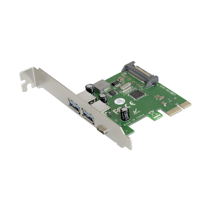 Контроллер ExeGate EXE-323 (PCI-E x1 v2.0, 2*USB3.0 ext. + 1*Type-C, разъем доп.питания, VIA Labs Chipset VL805) EX283719RUS