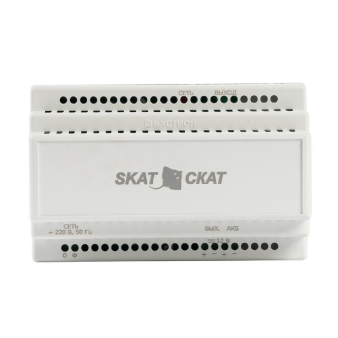 БАСТИОН SKAT-24-3.0 DIN СКАТ ИБП-24/3-DIN источник питания 24В 3А АКБ внешн. 1х12-17Ач, под DIN рейку 35 мм, МПТ 599