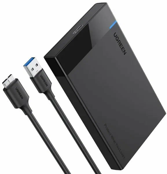 Бокс внешний для жесткого диска UGREEN CM237 (60353) USB 3.0 To 2.5'' SATA Hard Driver Enclosure. Цвет: черный