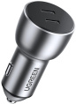Автомобильное зарядное UGREEN CD213-70594, 2x USB-C; 50W Fast Charge, Выход USB-C 1 : 5V/3A, 9V/2A, 12V/1.5A 18W Max ; Выход USB-C 2 : 5V/3A, 9V/2A, 12V/1.5A 18W Max ; Поддержка PD3.0; Gray