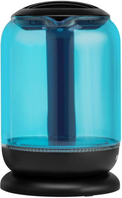 Чайник электрический Hyundai HYK-G2806 1.7л. 2200Вт голубой/черный корпус: стекло