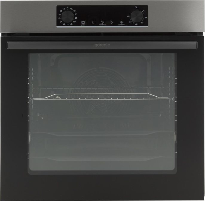 Духовой шкаф электрический Gorenje BOSB6737E06X, 77л, дверца с 2 стеклами, нержавеющая сталь/черный