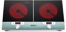 Настольная плита инфракрасная KitFort КТ-155, стеклокерамика, черный