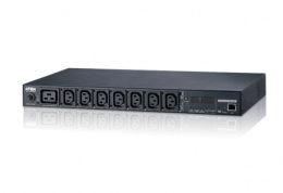 ATEN PE5208G-ATA-G Устройство распределения питания, без управления, 16A, 3.68kW, 8 портов, 1 банк, IP доступ, ввод C20, 7*C13+1*C19;монитор. V / A / кВт / кВт·ч по устройству;без шнуров