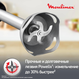 Блендер Moulinex DD67L810,  погружной,  серебристый/черный