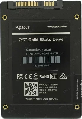 Накопитель SSD 128 Gb SATA 6Gb/s Apacer AS350X AP128GAS350XR-1 2.5" 3D TLC