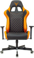 Кресло игровое Knight Armor черный/оранжевый ромбик экокожа с подголов. крестов. металл