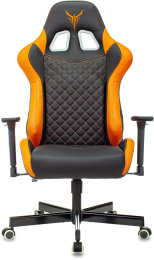 Кресло игровое Knight Armor черный/оранжевый ромбик экокожа с подголов. крестов. металл