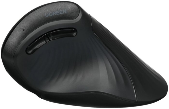 Беспроводная компьютерная мышь вертикальная UGREEN MU008S 85081 Multi-mode Wireless Vertical Mouse 2.4 GHz&BT. Цвет: черный