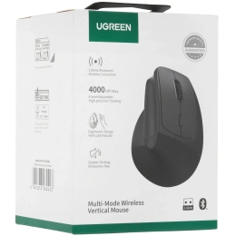 Беспроводная вертикальная мышка UGREEN M571P 65042 Wireless Vertical Mouse 2.4GHz & Bluetooth. Цвет: черный
