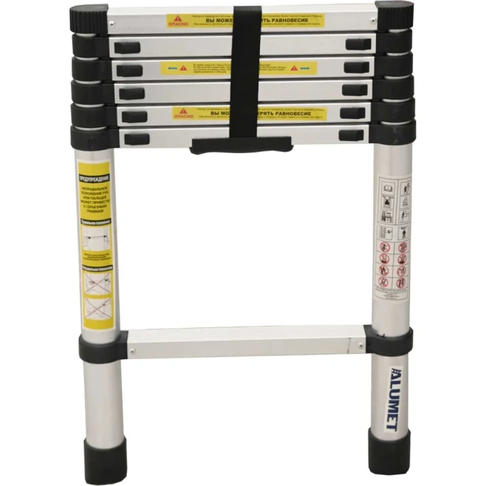 Телескопическая алюминиевая лестница Алюмет 1х16 ступеней. Серия TLS 4.7