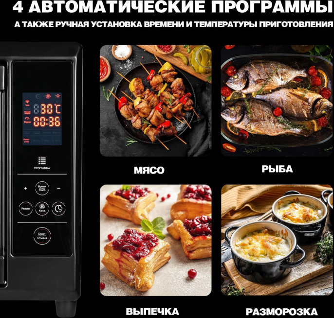 Мини-печь GFGril GFOO-5 38л. 2000Вт черный