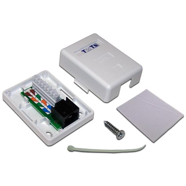 Розетка Lanmaster (TWT-SM1-45/6-WH) настен. RJ45 1 кат.6 UTP бел.