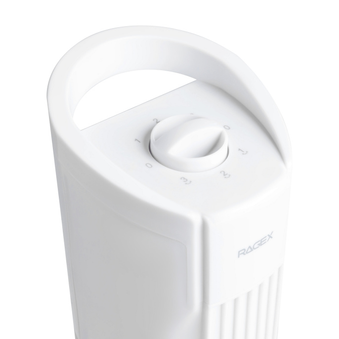 Колонный напольный вентилятор RAGEX R1204-100, 3 скорости, 50 Вт, белый