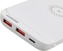 Мобильный аккумулятор Digma DGPQ10E 10000mAh QC3.0/PD3.0 20W 3A 2xUSB-A/USB-C беспров.зар. белый DGPQ10E20PWT