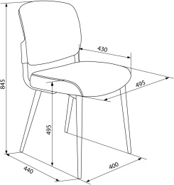 Стул для дома Бюрократ CH-K8 серый Alfa 44 металл черный на ножках CH-K8_1/GREY