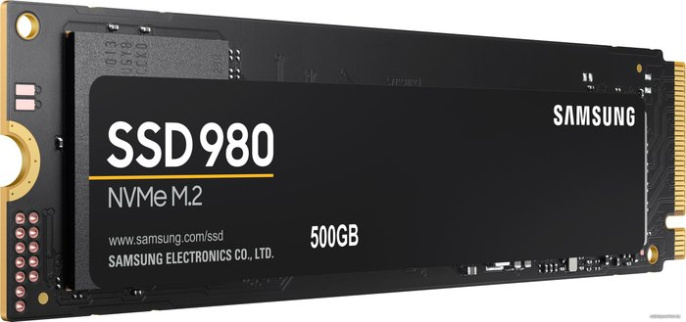 Накопитель SSD SAMSUNG 500Gb 980 M.2 2280, PCI-E Gen3 x4, NVMe, R/W 3100/2600MB/s, 300TBW MZ-V8V500BW