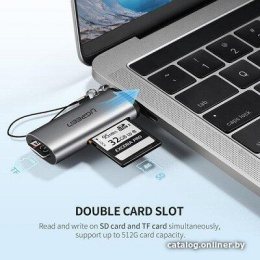Кардридер UGREEN CM184 50704 USB-C TF + SD Card Reader. Цвет: серый (50704_)