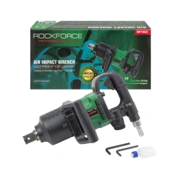 Пневмогайковерт ударный Rockforce с коротким валом,реверсом и регулировкой усилия 1''(2000Hм, 6000 об/мин,6.3bar,320 л/мин,7.8кг) RF-RP7463(50506)