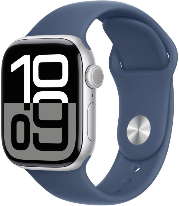 Смарт-часы Apple Watch SE 2024 A2722 40мм OLED корп.серебристый Sport Band рем.синий разм.брасл.:130-180мм MXEC3LL/A