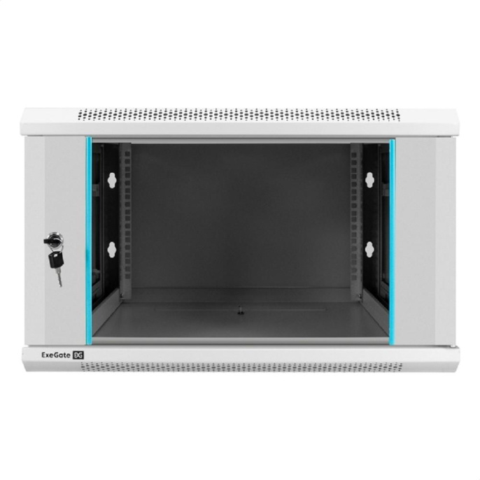 Exegate EX298600RUS Шкаф телекоммуникационный 19" настенный 6U ExeGate EC-WM-6U.600.G.GREY 19”, 6U, 600x600x370mm ШхГхВ , передняя дверь закаленное стекло, съемные боковые панели, пыле- и влагозащит