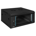 Шкаф телекоммуникационный 19" настенный 4U ExeGate EC-WM-4U.600.G.BLACK 19”, 4U, 600x600x280mm ШхГхВ , передняя дверь закаленное стекло, съемные боковые панели, пыле- и влагозащита IP23, черный RAL 9004 EX300262RUS