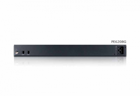 ATEN PE6208G-ATA-G Устройство распределения питания, с управлением, 16A, 3.84kW, 8 портов, 1 банк, IP доступ, ввод C20, 7*C13+1*C19;монитор. V / A / кВт / кВт·ч по банку/устройству;вкл/выкл по портам;без шнуров