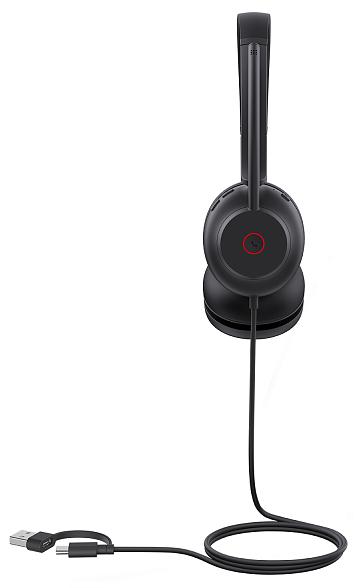 Головная гарнитура Yealink UH35 Dual UC USB-C/A Дуо, Проводная, HD звук, шумоподавление, LED-индикатор, USB-C/A