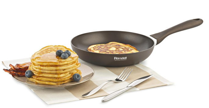 Сковорода Rondell Grillage RDA-1428 круглая 20см покрытие: Xylan Plus ручка несъемная без крышки коричневый
