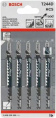 Набор пилок по дер./кам. Bosch T 244D 5пред. лобзики
