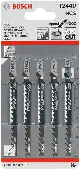 Набор пилок по дер./кам. Bosch T 244D 5пред. лобзики