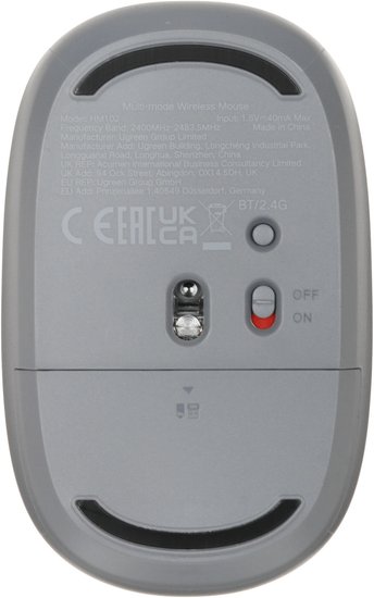 Мышка компьютерная беспроводная UGREEN HM102 75994 Multi-mode Wireless Mouse BT&GHz. Цвет: серый (75994_)