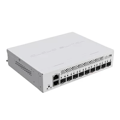 Коммутатор MikroTik Cloud Router Switch CRS310-1G-5S-4S+IN with 800 MHz CPU, 256 MB RAM, 4xSFP+, 5xSFP cages, 1xGBit LAN port, RouterOS L5, desktop case, rackmount ears, PSU