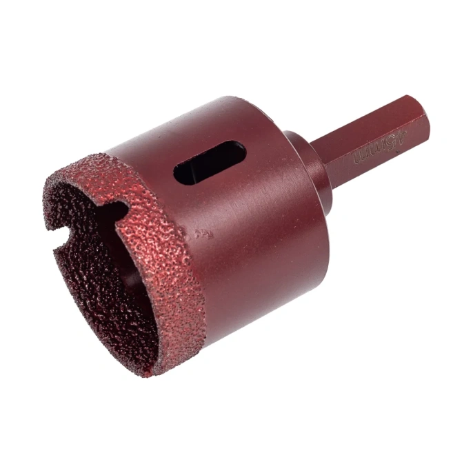 Коронка алмазная вакуумная по камню D45-10W-35L-Ш11 (45х35 мм; хвостовик HEX11 мм) MESSER 06-36-045