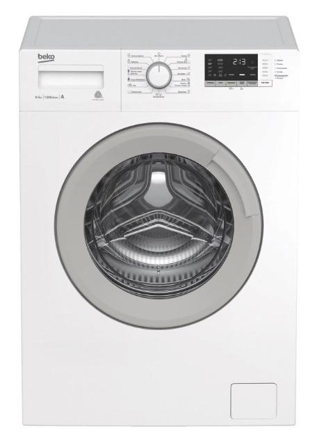 Стиральная машина Beko WSRE6H612ZAWI, с фронтальной загрузкой, 6.5кг, 1200об/мин, с паром, инверторная