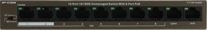 Коммутатор IP-COM F1110P-8-63W, неуправляемый